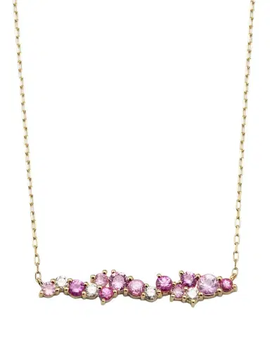 Sydney Evan 14K Yellow Gold Pink Sapphire Cocktail Necklace | Thumbnail 1