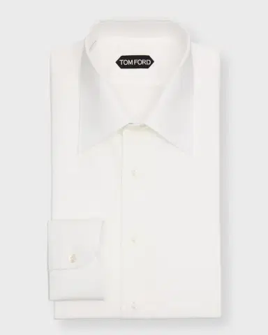 Tom Ford Men's Cocktail Voile Slim-Fit Cotton Dress Shirt | Thumbnail 4