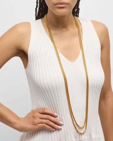 Ben-Amun 24k Gold Electroplated Double Chain Necklace | Thumbnail 5 Ben-Amun 24k Gold Electroplated Double Chain Necklace | Thumbnail 5