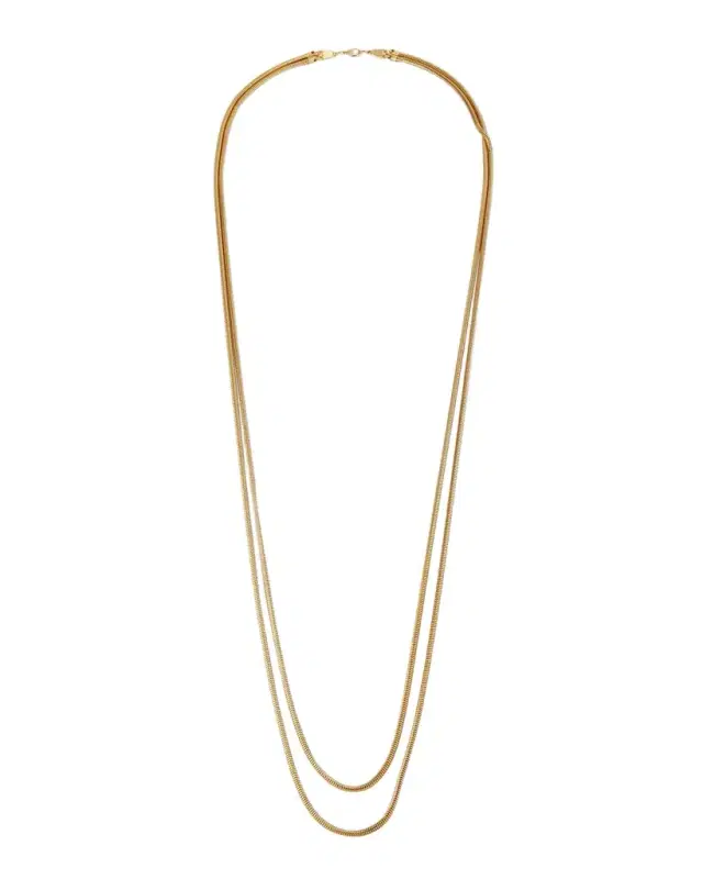 24k Gold Electroplated Double Chain Necklace 24k Gold Electroplated Double Chain Necklace