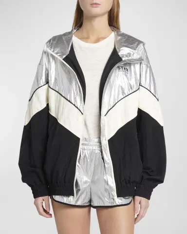 Golden Goose Star Metallic Patchwork Windbreaker | Thumbnail 2 Golden Goose Star Metallic Patchwork Windbreaker | Thumbnail 2