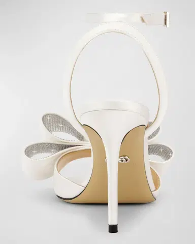 MACH & MACH Cadeau Satin Bow Ankle-Strap Sandals | Thumbnail 3 MACH & MACH Cadeau Satin Bow Ankle-Strap Sandals | Thumbnail 3