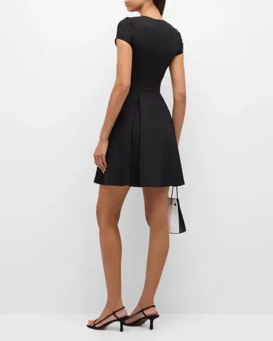 Emporio Armani Emma Pleated Fit-&-Flare Mini Dress | Thumbnail 3 Emporio Armani Emma Pleated Fit-&-Flare Mini Dress | Thumbnail 3