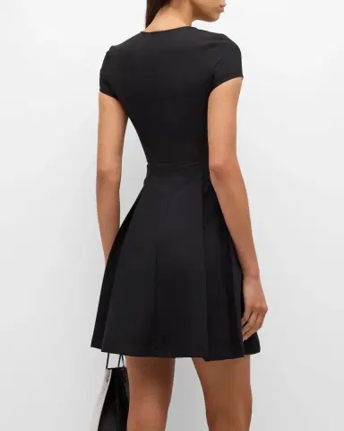 Emporio Armani Emma Pleated Fit-&-Flare Mini Dress | Thumbnail 5 Emporio Armani Emma Pleated Fit-&-Flare Mini Dress | Thumbnail 5