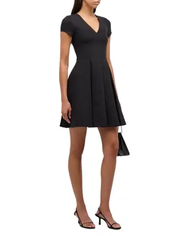 Emporio Armani Emma Pleated Fit-&-Flare Mini Dress | Thumbnail 1 Emporio Armani Emma Pleated Fit-&-Flare Mini Dress | Thumbnail 1