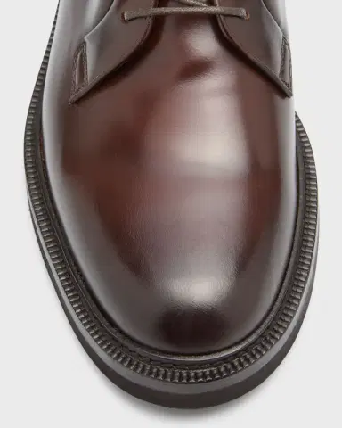Brunello Cucinelli Men's Leather Derby Shoes | Thumbnail 5