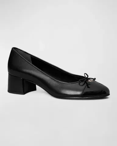 Tory Burch Mixed Leather Cap-Toe Ballerina Pumps | Thumbnail 2 Tory Burch Mixed Leather Cap-Toe Ballerina Pumps | Thumbnail 2