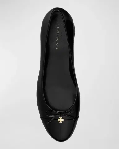Tory Burch Mixed Leather Cap-Toe Ballerina Pumps | Thumbnail 3 Tory Burch Mixed Leather Cap-Toe Ballerina Pumps | Thumbnail 3