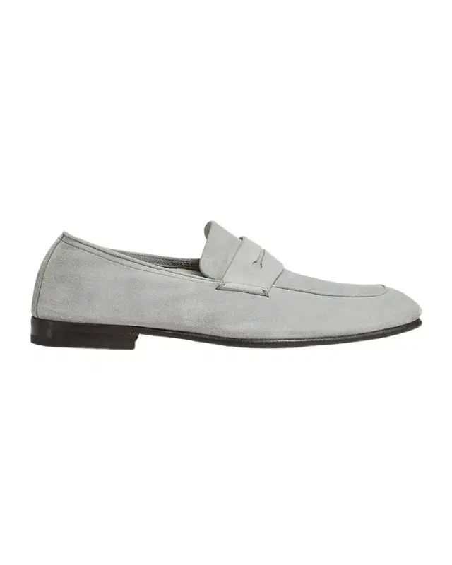 Men's Suede Penny Loafers