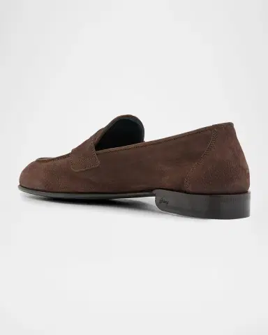 Brioni Men's Suede Penny Loafers | Thumbnail 3