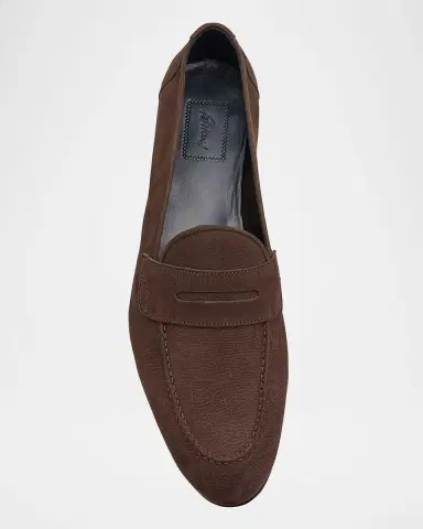 Brioni Men's Suede Penny Loafers | Thumbnail 4