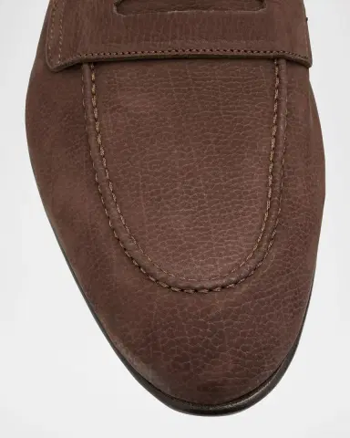 Brioni Men's Suede Penny Loafers | Thumbnail 5