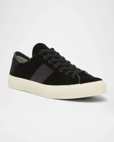 Tom Ford Men's Cambridge Suede Low-Top Sneakers | Thumbnail 2