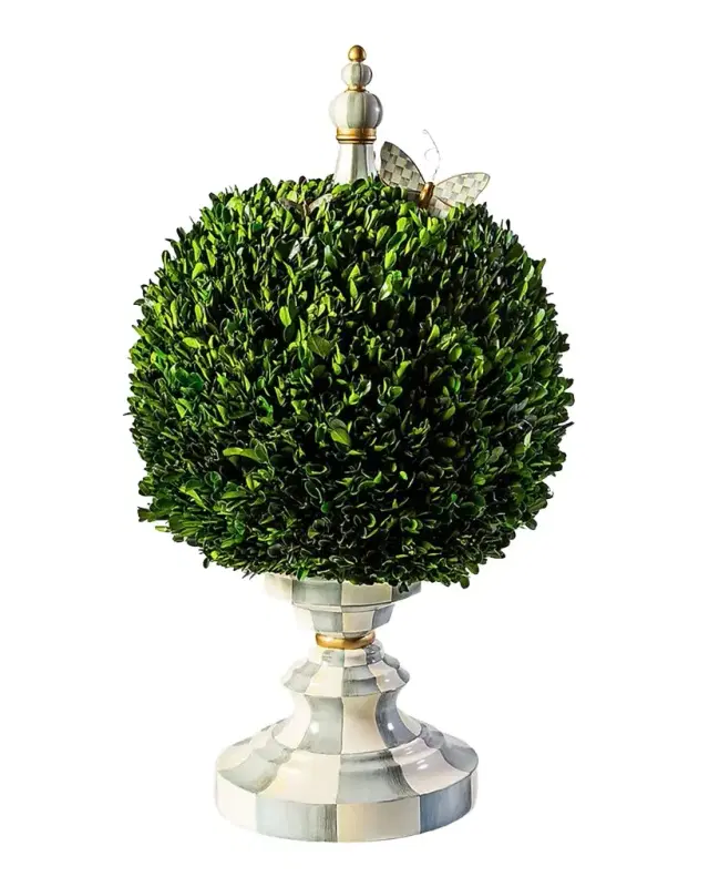 MacKenzie-Childs Sterling Check Boxwood Centerpiece