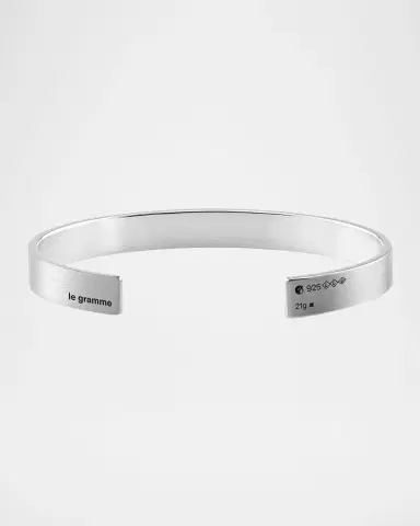 Le Gramme Men 's Brushed Sterling Silver Ribbon Cuff Bracelet | Thumbnail 3