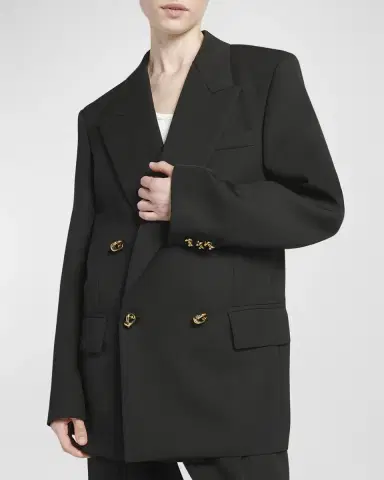 Bottega Veneta Knot Double-Breasted Oversized Blazer Jacket | Thumbnail 7