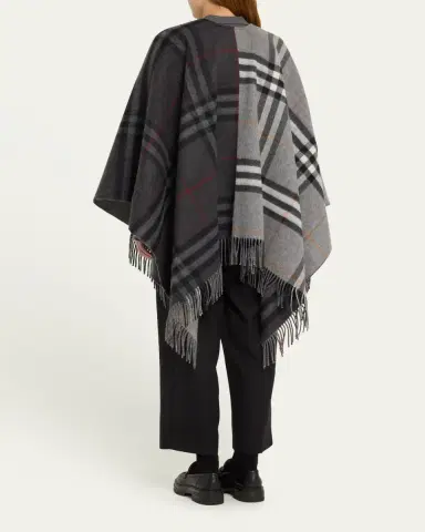 Burberry Giant Check Logo Cashmere-Blend Cape | Thumbnail 3