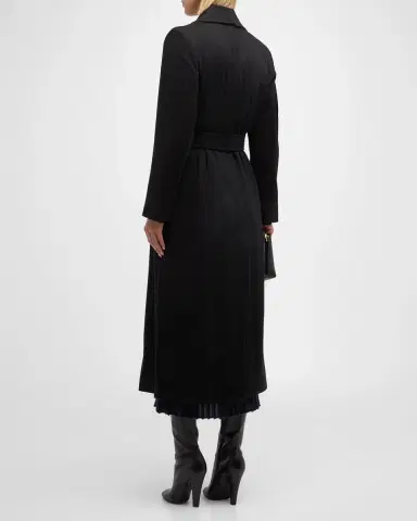 Sofia Cashmere Cashmere Belted Wrap Coat with Pick-Stitched Detail | Thumbnail 4