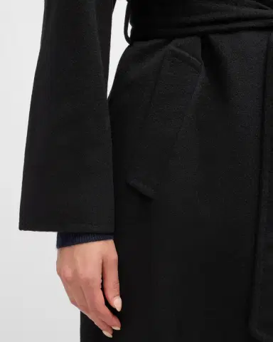 Sofia Cashmere Cashmere Belted Wrap Coat with Pick-Stitched Detail | Thumbnail 5