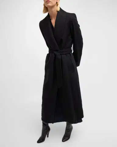 Sofia Cashmere Cashmere Belted Wrap Coat with Pick-Stitched Detail | Thumbnail 7