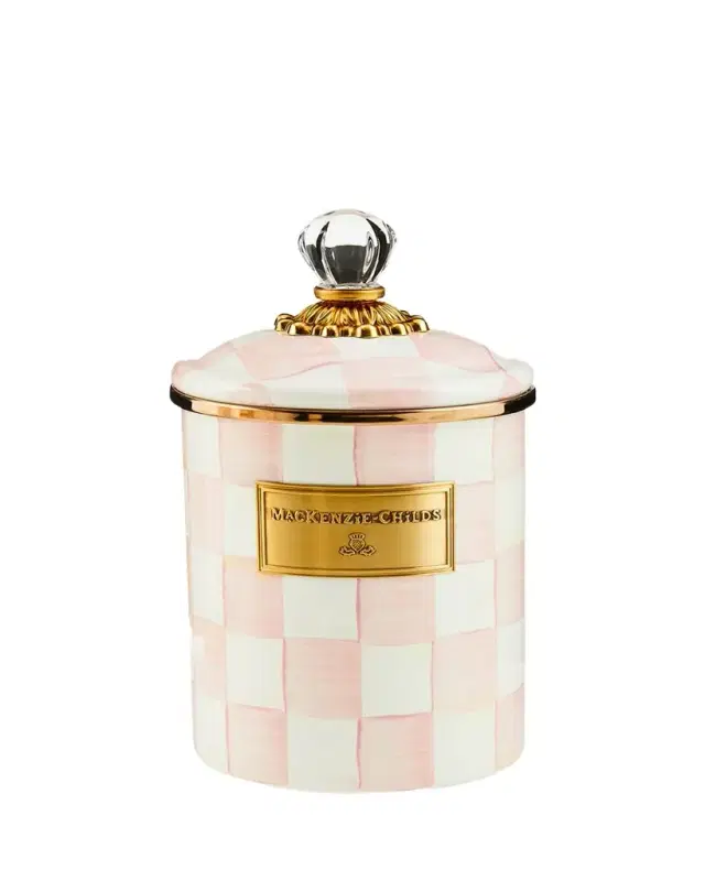 Rosy Check Enamel Canister,