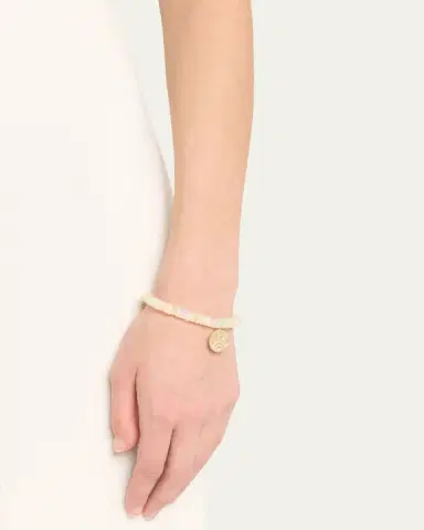 Sydney Evan 14K Yellow Gold Small Pave Diamond Luck Coin Bracelet | Thumbnail 2