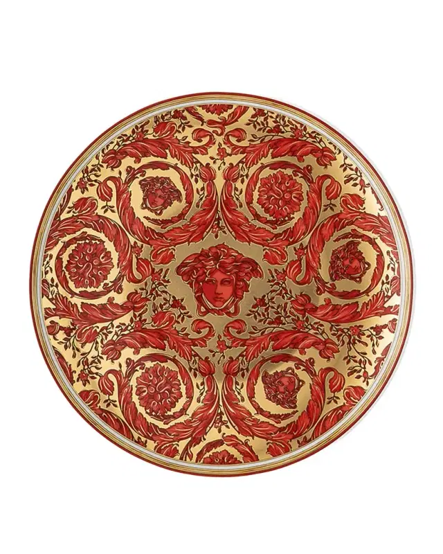Medusa Garland Red Bread & Butter Plate