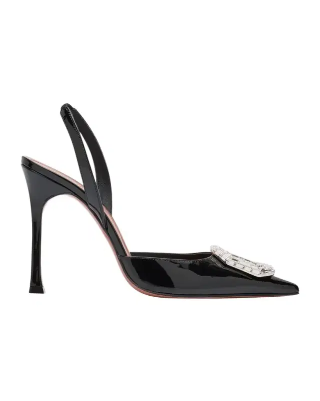 Amina Muaddi Camelia Ombre Patent Halter Pumps