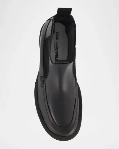 Karl Lagerfeld Paris Men's Leather Apron Toe Chelsea Boots | Thumbnail 4