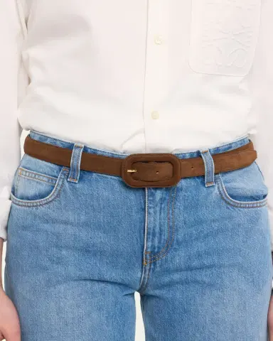 Toteme Wide Buckle Suede Belt | Thumbnail 2