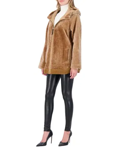 Gorski Reversible Shearling Lamb Zip Parka Jacket With Side Slits | Thumbnail 1 Gorski Reversible Shearling Lamb Zip Parka Jacket With Side Slits | Thumbnail 1