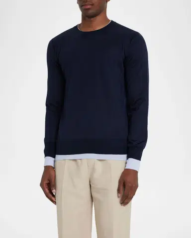 Gabriela Hearst Men's Wells Cashmere-Silk Reversible Pullover Sweater | Thumbnail 3 Gabriela Hearst Men's Wells Cashmere-Silk Reversible Pullover Sweater | Thumbnail 3