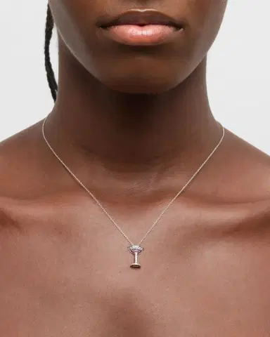 Roberto Coin 18K White Gold Cosmo Glass Pendant Necklace | Thumbnail 2 Roberto Coin 18K White Gold Cosmo Glass Pendant Necklace | Thumbnail 2