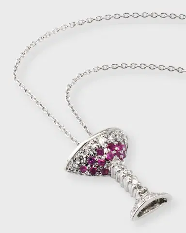 Roberto Coin 18K White Gold Cosmo Glass Pendant Necklace | Thumbnail 3 Roberto Coin 18K White Gold Cosmo Glass Pendant Necklace | Thumbnail 3