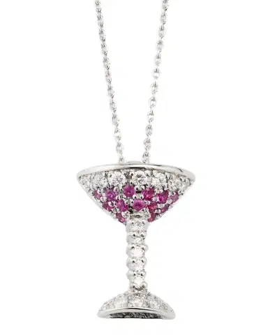 Roberto Coin 18K White Gold Cosmo Glass Pendant Necklace | Thumbnail 1 Roberto Coin 18K White Gold Cosmo Glass Pendant Necklace | Thumbnail 1