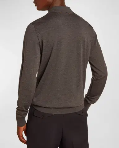 Golden Goose Men's Wool Knit Polo Shirt | Thumbnail 3