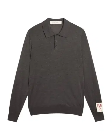 Golden Goose Men's Wool Knit Polo Shirt | Thumbnail 1