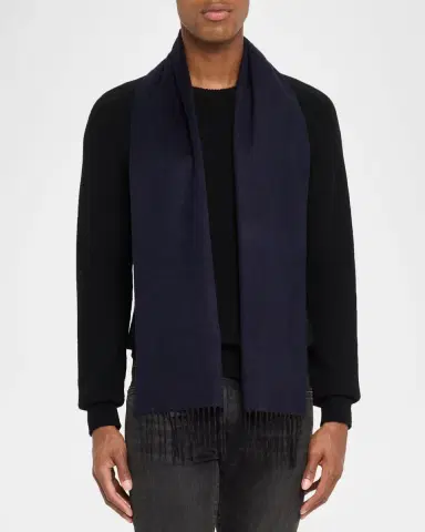 PIACENZA 1733 Men 's Two-Tone Cashmere-Silk Scarf | Thumbnail 2