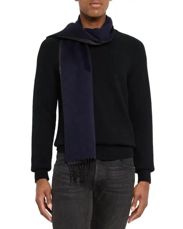 Men 's Two-Tone Cashmere-Silk Scarf