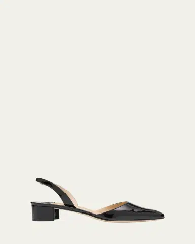 Manolo Blahnik Aspro Leather Slingback Ballerina Pumps | Thumbnail 6