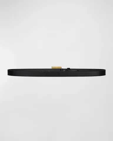 Givenchy 4G Leather & Brass Skinny Belt | Thumbnail 2
