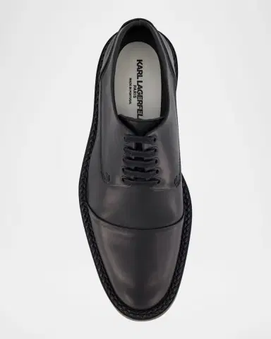 Karl Lagerfeld Paris Men's Braided Welt Cap Toe Derby Shoes | Thumbnail 3 Karl Lagerfeld Paris Men's Braided Welt Cap Toe Derby Shoes | Thumbnail 3