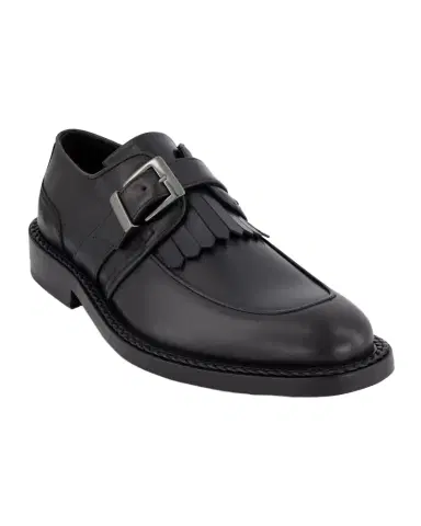 Karl Lagerfeld Paris Men's Leather Fringe Single Monk Strap Loafers | Thumbnail 1 Karl Lagerfeld Paris Men's Leather Fringe Single Monk Strap Loafers | Thumbnail 1