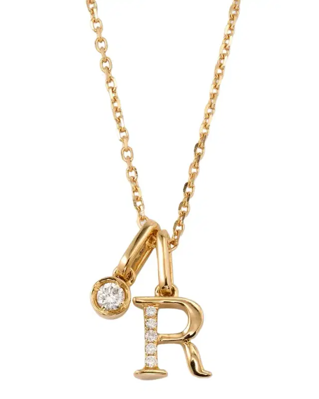 18k Yellow Gold Diamond Initial Necklace, R