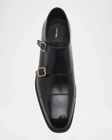 Tom Ford Men's Claydon Leather Double-Monk Strap Loafers | Thumbnail 5 Tom Ford Men's Claydon Leather Double-Monk Strap Loafers | Thumbnail 5