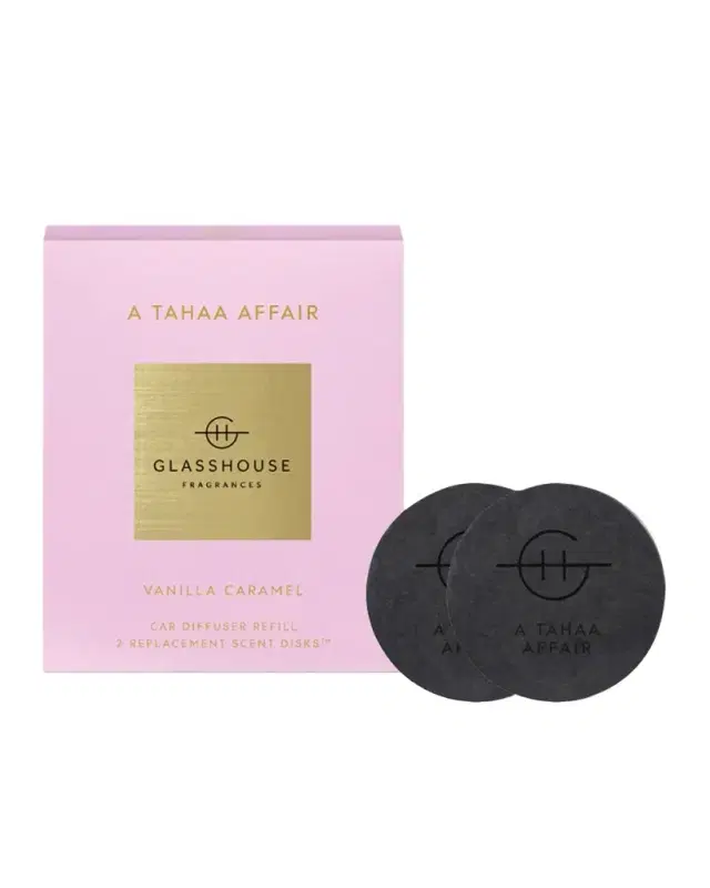 Glasshouse Fragrances A Tahaa Affair Car Diffuser Replacement Scent Disks, Set of 2