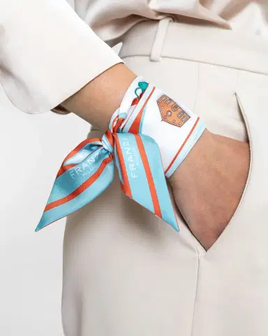 Franzi Printed Twill Silk Bandeau Scarf | Thumbnail 3 Franzi Printed Twill Silk Bandeau Scarf | Thumbnail 3
