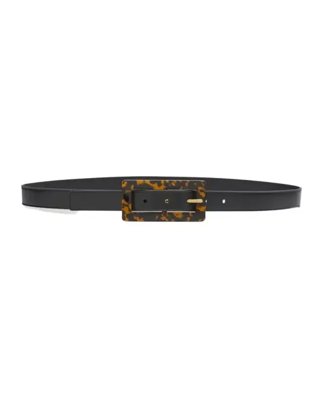 Saint Laurent Smooth Leather Belt With Rectangular Buckle