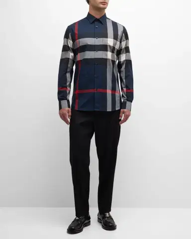Burberry Men's Summerton Check Button-Down Shirt | Thumbnail 2
