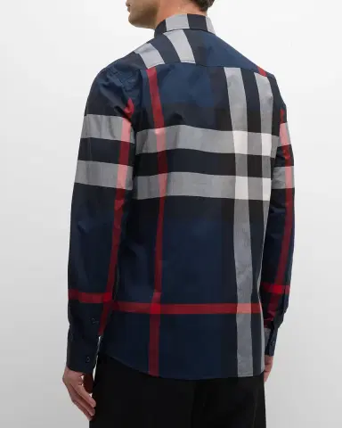 Burberry Men's Summerton Check Button-Down Shirt | Thumbnail 3